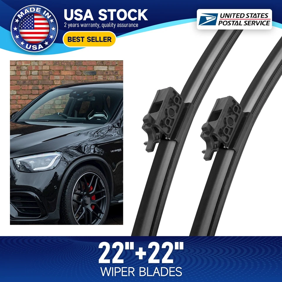 Nuevo limpiaparabrisas negro para todas las estaciones 22"/22" para Mercedes-Benz GLC43 AMG 2017-2019 Foto 1 de 4