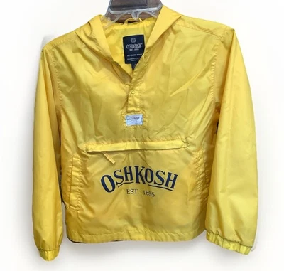 Chaqueta cortavientos OSHKOSH amarilla con capucha a presión forrada para niño mediana 8/10 Foto 1 de 4