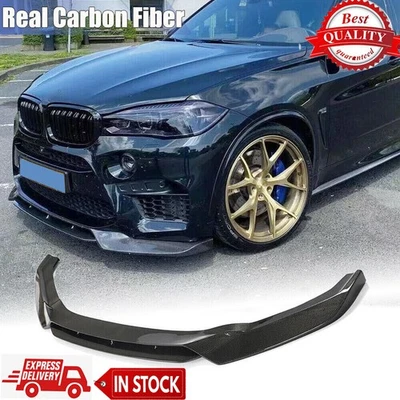 Real Carbon Fiber Front Bumper Lip Spoiler Fit For BMW F85 X5M F86 X6M 2014-2018 - Image 1 of 4