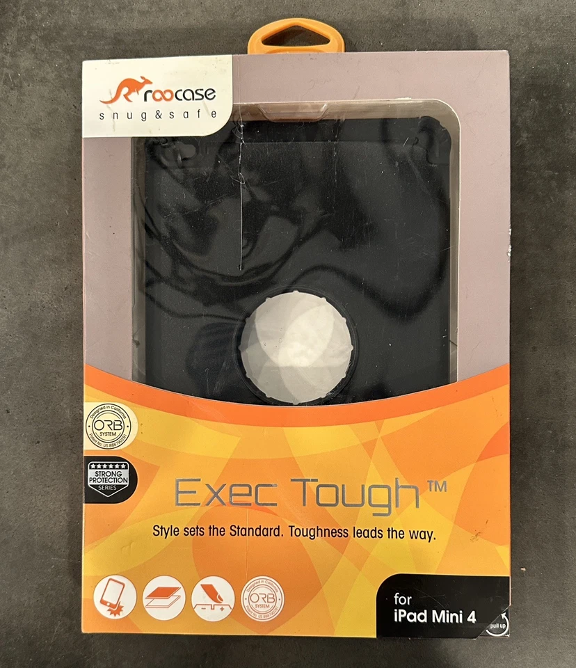 Funda resistente Roocase Exec para Apple iPad Mini 4 cubierta protectora contra caídas NEGRA Foto 1 de 4