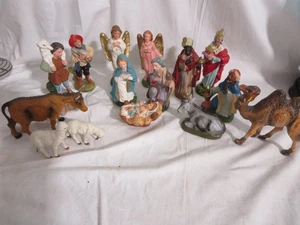Vintage 17 pc Christmas Nativity Set Japan EUC - Picture 1 of 13