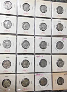 Jefferson Nickel Complete Collection 1938 to 1965 Complete 72 Coins in 2x2's - Picture 1 of 4