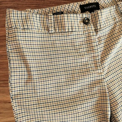 Pantalones dorados negros a cuadros tiro medio pierna recta clásicos preppy acedemia tradicional Foto 1 de 4