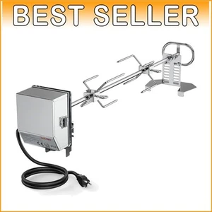 Versatile 28" Stainless Steel Rotisserie Kit for Gas Grills - 6W Electric Motor - Picture 1 of 8