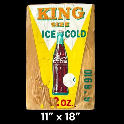 Calcomanía de letrero vintage 1960 Coca-Cola tamaño king 12 oz Meyercord Dri-mark Coca-Cola tienda  Foto 1 de 4