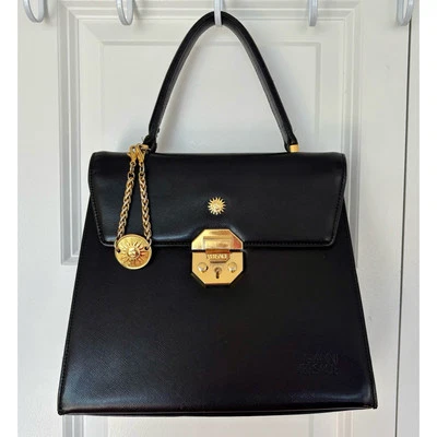 Versace Women’s Top Handle Handbag Black w/ Gold Hardware - Image 1 of 4
