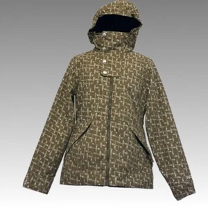 BURTON DryRide Society Snowboard Jacket Khaki Brown Lined Full Zip Snow Ski M - Picture 1 of 11