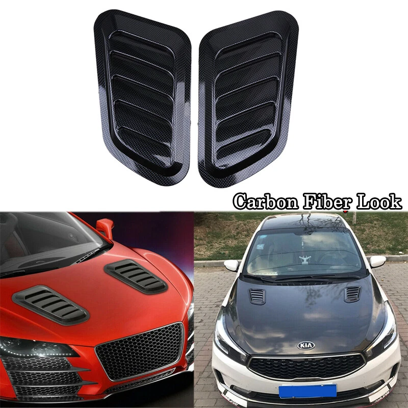 Campana extractora de admisión de flujo de aire estilo fibra de carbono cubierta de ventilación para automóvil decorativa Foto 1 de 4