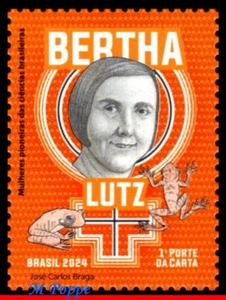 24-15 BRAZIL 2024 PIONEER WOMEN IN SCIENCE, BERTHA LUTZ, BIOLOGIST, FROGS, MNH - Picture 1 of 2