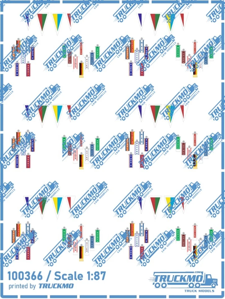 TRUCKMO DECALPRINTING TRUCKMO Decals Wimpel Frontscheibe 100366 1:87 Herpa Modelle