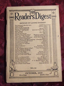 Readers Digest Oktober 1929 Deems Taylor B. Russell Philip Gibbs Henry F Pringle - Bild 1 von 1