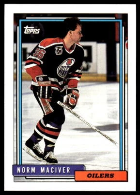 1992-93 Topps #96 Norm Maciver Edmonton Oilers Hockey Card - Image 1 of 2