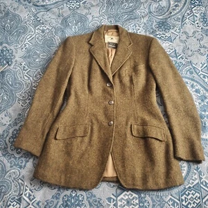 Harris Tweed English Equestrian Hunting Shooting Wool Jacket sz 36R Blazer - Picture 1 of 9