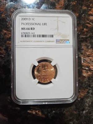 2009 D  LINCOLN CENT PENNY PROFESSIONAL LIFE NGC MS66RD - Image 1 of 4