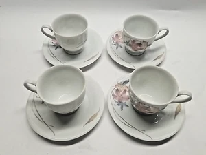 Anatole Fine Porcelain China Coffee Tea Cup & Saucer Set of 4 Nouvelle Cuisine - Picture 1 of 7