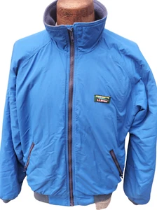 DE COLECCIÓN L.L. Chaqueta de calentamiento BEAN azul claro cremallera completa forrada de lana talla grande EE. UU. - Imagen 1 de 12