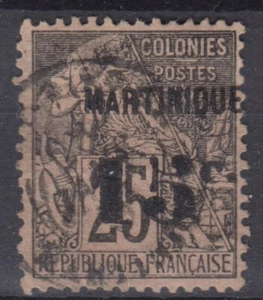 MARTINIQUE : ALPHEE DUBOIS SURCHARGE N° 17 OBLITERATION LEGERE - Picture 1 of 2