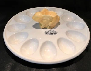 Portugal Olfaire Deviled Egg Plate Yellow Bunny Egg Cup - Picture 1 of 4