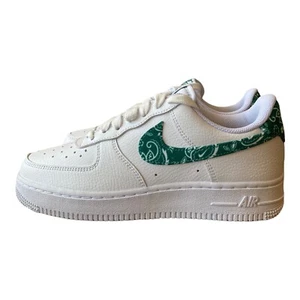 Nike Air Force 1 Low '07 Essential White Green Paisley Shoes DH4406-102 Size 7 - Picture 1 of 7