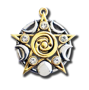Star Of Skellig Pendant, Mythic Celts Collection, Moons, Wiccan, Pentagram Pagan - Picture 1 of 3