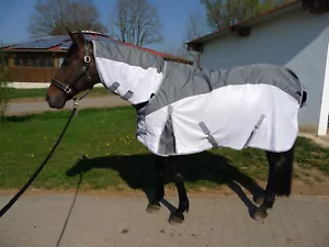 REGEN-FLIEGENDECKE Combi Weiß-Grau NEU mit Halsteil 155 cm - Bild 1 von 1