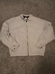M - Trader Bay Jacket Mens White Lined Vintage Grandpa 90s Bomber Vented Y2K - Picture 1 of 7