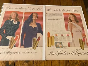 Pubblicità cosmetica Rita Hayworth Max Factor 1947 vintage - Foto 1 di 1