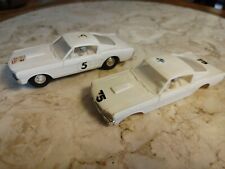 (2) VTG ELDON 1/32 1966 GT 350 WHITE MUSTANG SLOT CAR BODIES ONE COMPLETE UNTEST