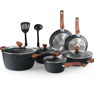 12Piece Pots and Pans Set Nonstick Induction Cookware Set Granite Coated Pot Set - Picture 1 of 14
