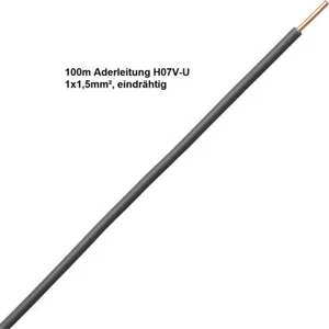 100m Ring Kopp Einzelader Litze Leitung  LTG H07V-U 1,5 schwarz Starr - Bild 1 von 1