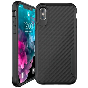 Carbon Fiber Pattern Slim Case for iPhone Xs Max, Shockproof - Black - Picture 1 of 9