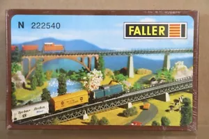 FALLER 222540 N SCALE SINGLE TRACK STEEL TRUSS BRIDGE BEDS X 4 od - Picture 1 of 4