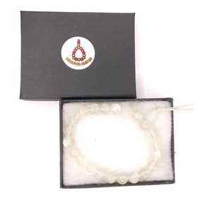 Brazalete de Poder de Piedras Preciosas de Piedra Lunar Genuina 7" Cuentas Mala Chakra 973 - Imagen 1 de 12