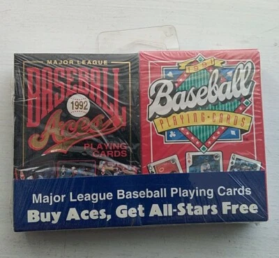 1991 ALL-STAR & 1992 ACES MLB BASEBALL PLAYING CARDS 2 DECK LOT FACTORY SEALED - Image 1 of 2