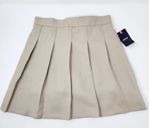IZOD Girls Skort Sz 14 REG Khaki School Uniform Pleated Skirt Approved Wear - Picture 1 of 6