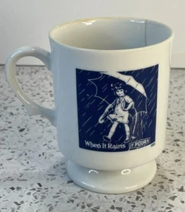Vintage Morton Salt Girl 1921 Logo "When it Rains it Pours" Pedestal Coffee Mug - Picture 1 of 4