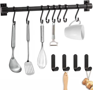 Portautensili a Parete, Porta Utensili Da Cucina Con 6 Ganci, Gancio Da Cucina S - Foto 1 di 12