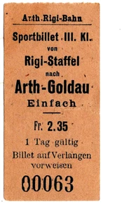 Billete de papel de ferrocarril: Suiza: Arth Rigi Bahn - Imagen 1 de 1