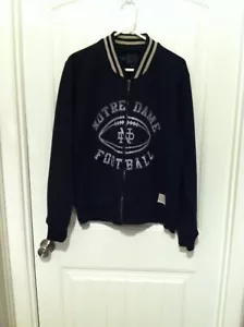 Retro Brand Adult Large Zip Up Jacket Notre Dame Football Navy Blue White Logo - Picture 1 of 7