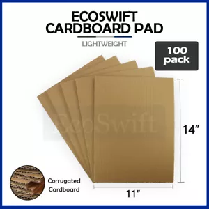 100 11 x 14 EcoSwift Corrugated Cardboard Pads Inserts Sheet 32 ECT 1/8" Thick - Picture 1 of 6