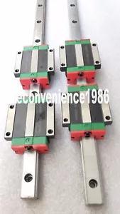 2 rieles cuadrados HGW15CA-2R-900 mm y 4 rodamientos negros HGW15CC - Imagen 1 de 4