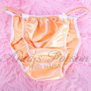Sissy Satinhöschen für HERREN - Champagner Wetlook String Bikini oder BH oder Rock - Bild 1 von 6