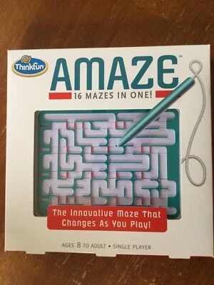 Thinkfun AMAZE 16 Mazes in One Travel Game Great Condition with box Maze Toy - Image 1 of 2