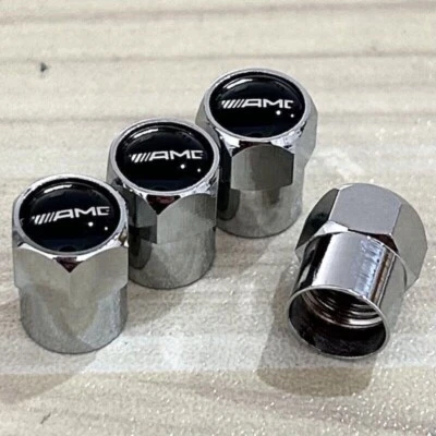 4PCS Mercedes-Benz AMG Logo Ventilkappe For Auto Luftventil Silber Aluminium * - Image 1 of 3