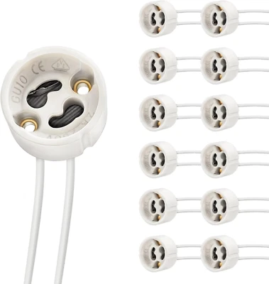 GU10 Base Socket, 600℃ Heat Resistant Maximum 250V 300W, Ceramic Lamp Holder and - Image 1 of 4