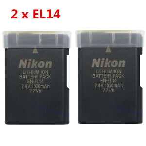 2xNew Nikon EN-EL14 Battery For D3100/D3200/D5100/D5200/D5300/P7000/P7100 Camera