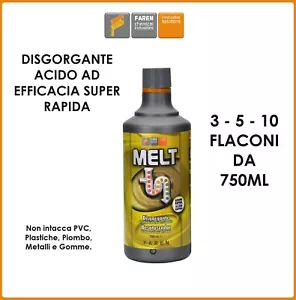 Disgorgante Rapido Melt Professionale 750 ML Per Scarichi Lenti e Ingorghi gravi - Zdjęcie 1 z 7