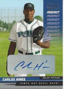 2005 Leaf Autographs Carlos Hines 205 Rays - Picture 1 of 2