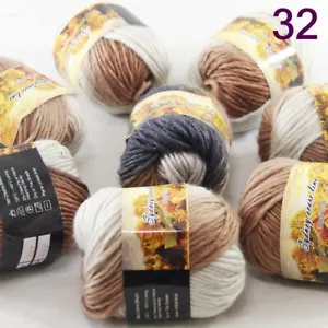 8ballsX50g Colorful Hand Knitting Scores Wool Wrap Yarn White Cool Grey 832 - Picture 1 of 24
