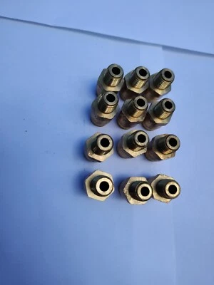 12 Parker Male Connector Push-to-Connect x MNPT Brass 3/8" Pipe 1/4"OD 68PTC-6-4 - Image 1 of 4